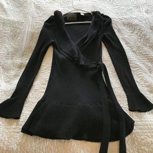 Guinevere Black Wrap Sweater